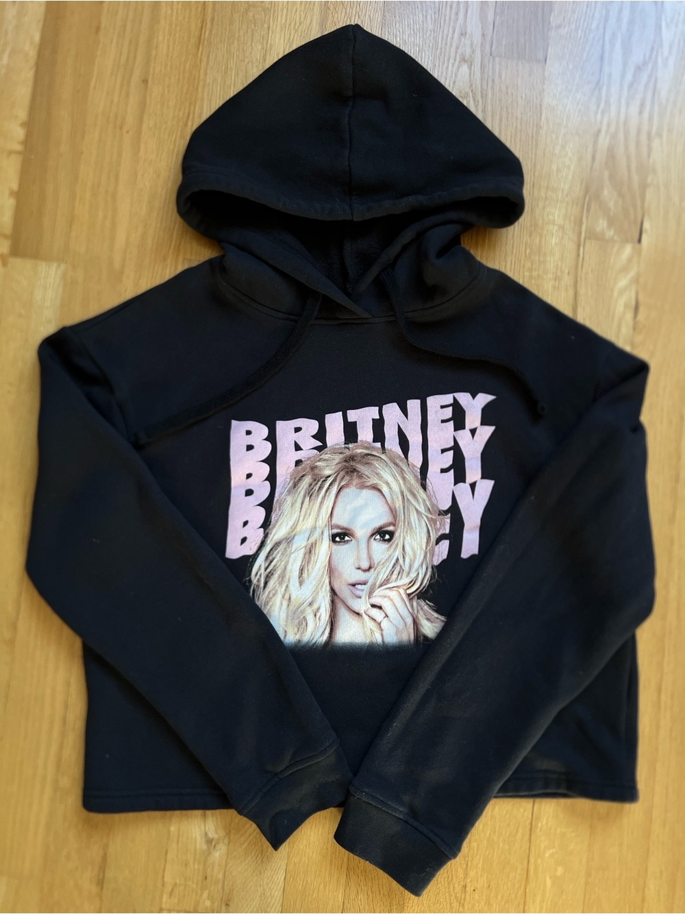 Bravado Black Hoodie with Pink Graphic Print